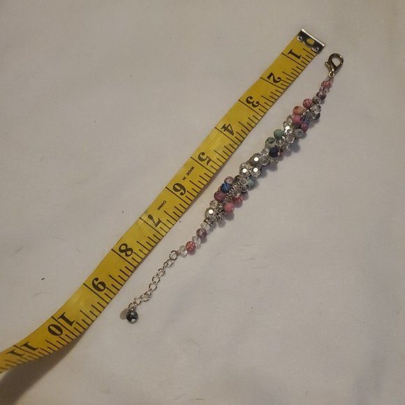 Girls Multicolor Fashion Jewelry Lobster Clasp Adjustable Cluster Bead Bracelet - Picture 4 of 8